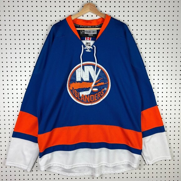 Nick Leddy Islanders Jersey Size 52 CCM NHL Stitched New York Reebok Blue Orange - Picture 1 of 9